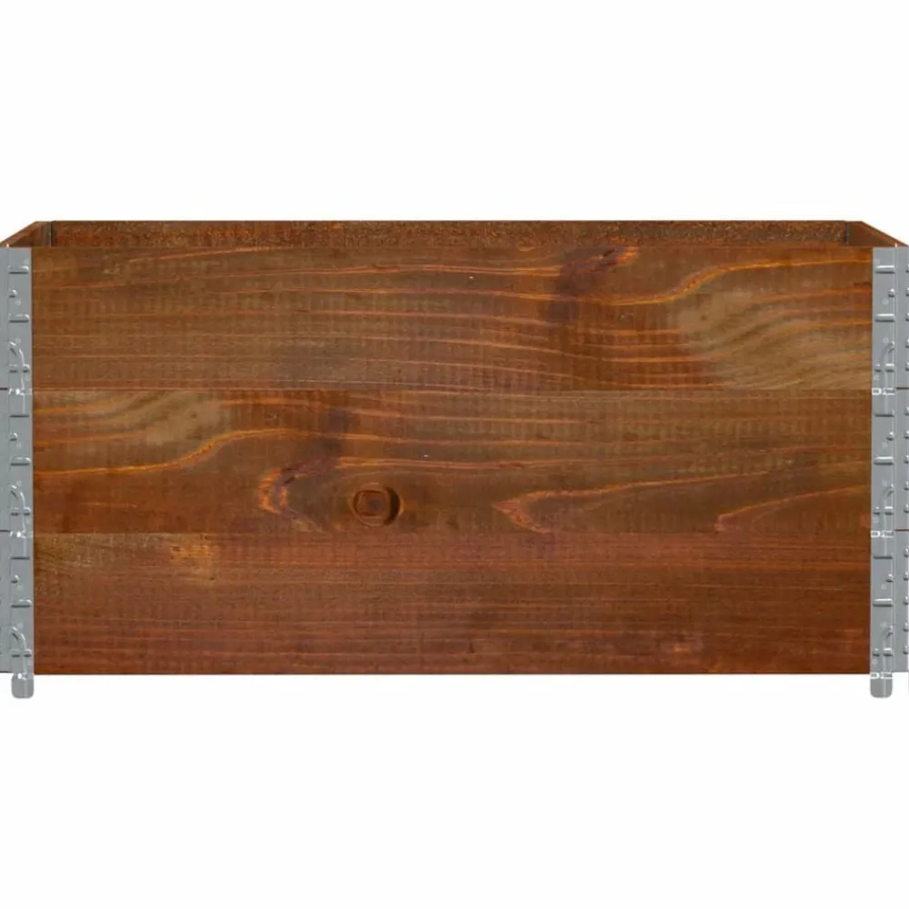 Materiaalbehandeling*vidaXL Palletopzetranden 3 st 120x80 cm massief grenenhout bruin Donkerbruin