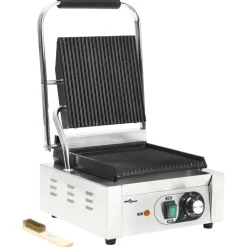 Panini grill gegroefd 1800 W 31x30,5x20 cm roestvrij staal>vidaXL Clearance