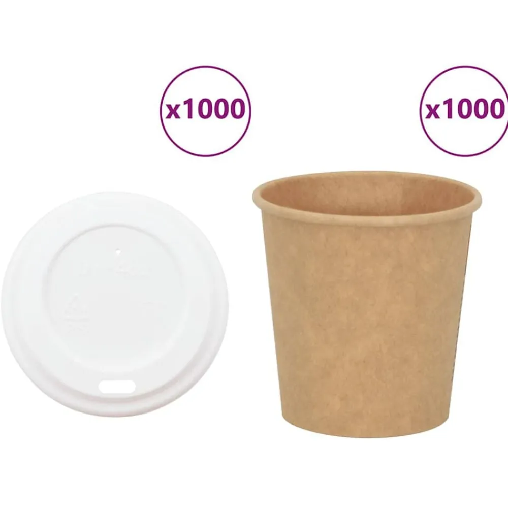Catering & Horeca*vidaXL Papieren koffiekopjes met deksel 1000 st 4oz 100 ml