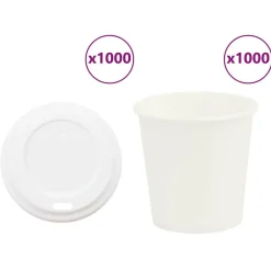 Catering & Horeca*vidaXL Papieren koffiekopjes met deksel 1000 st 4oz 100 ml
