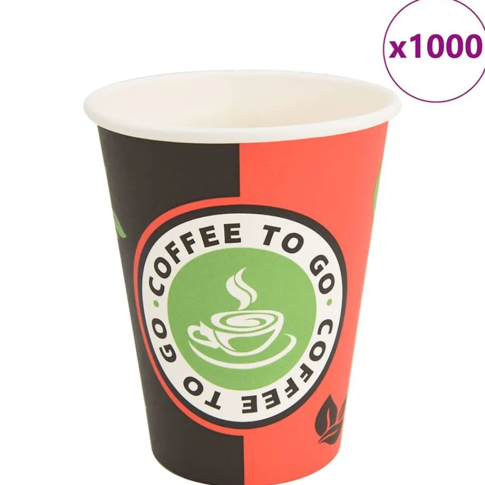 Catering & Horeca*vidaXL Papieren koffiekopjes 1000 st 12oz 300 ml rood en zwart