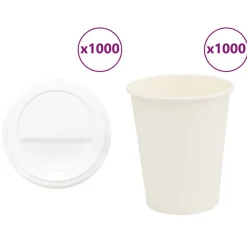 Catering & Horeca*vidaXL Papieren koffiekopjes met deksel 1000 st 8oz 200 ml