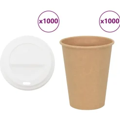 Papieren koffiekopjes met deksel 1000 st 12oz 300 ml>vidaXL Outlet