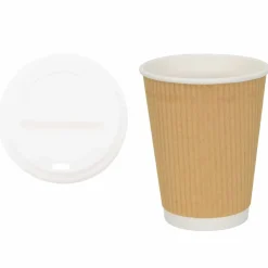 Catering & Horeca*vidaXL Papieren koffiekopjes met deksel 1000 st 12oz 300 ml