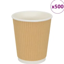 Papieren koffiekopjes 500 st 8oz 200 ml bruin>vidaXL