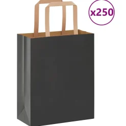 Papieren zakken 250 st met hengsels 18x8x22 cm>vidaXL Sale