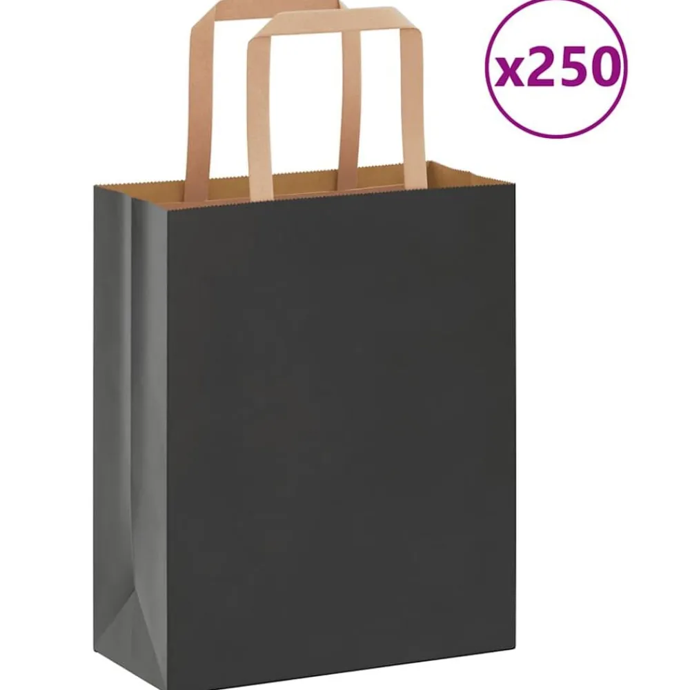 Papieren zakken 250 st met hengsels 18x8x22 cm>vidaXL Sale