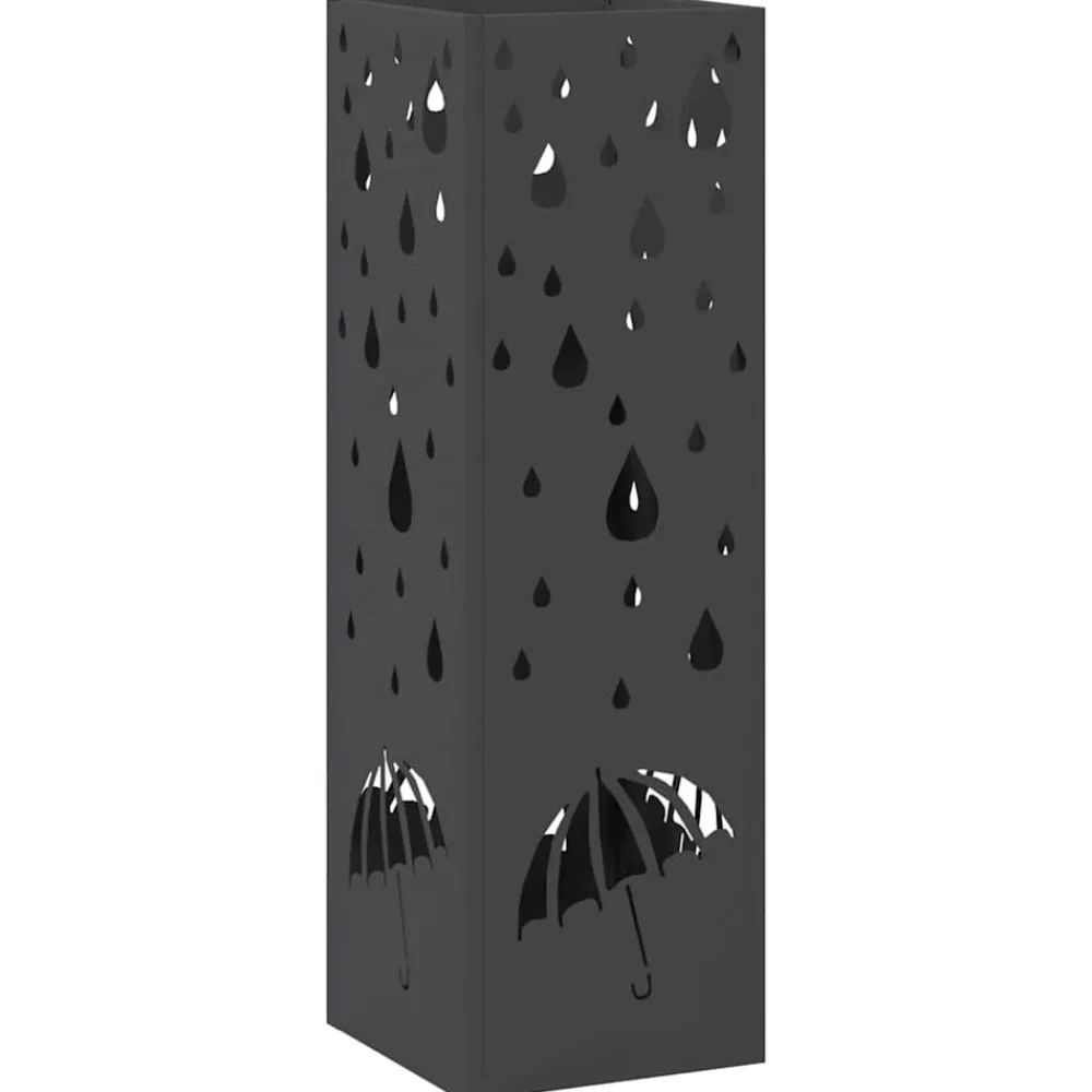 Paraplu Standaard met opslag 15,5 x 15,5 x 49 cm Metaal>vidaXL