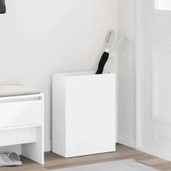Huishoudelijke Benodigdheden*vidaXL Paraplu Standaard met opslag 40 x 20 x 55,5 cm Bewerkt hout Wit