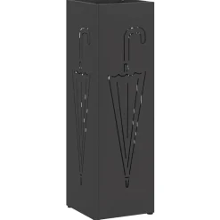 Huishoudelijke Benodigdheden*vidaXL Paraplu Standaard met opslag 15,5 x 15,5 x 49 cm Metaal Zwart