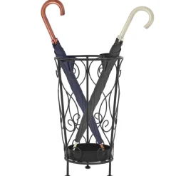 Huishoudelijke Benodigdheden*vidaXL Parapluhouder vintage stijl 26x46 cm metaal zwart