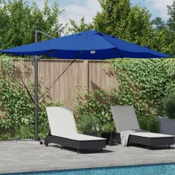 Parasol Azurblauw 351 x 250 x 253 cm Polyester en Aluminium>vidaXL