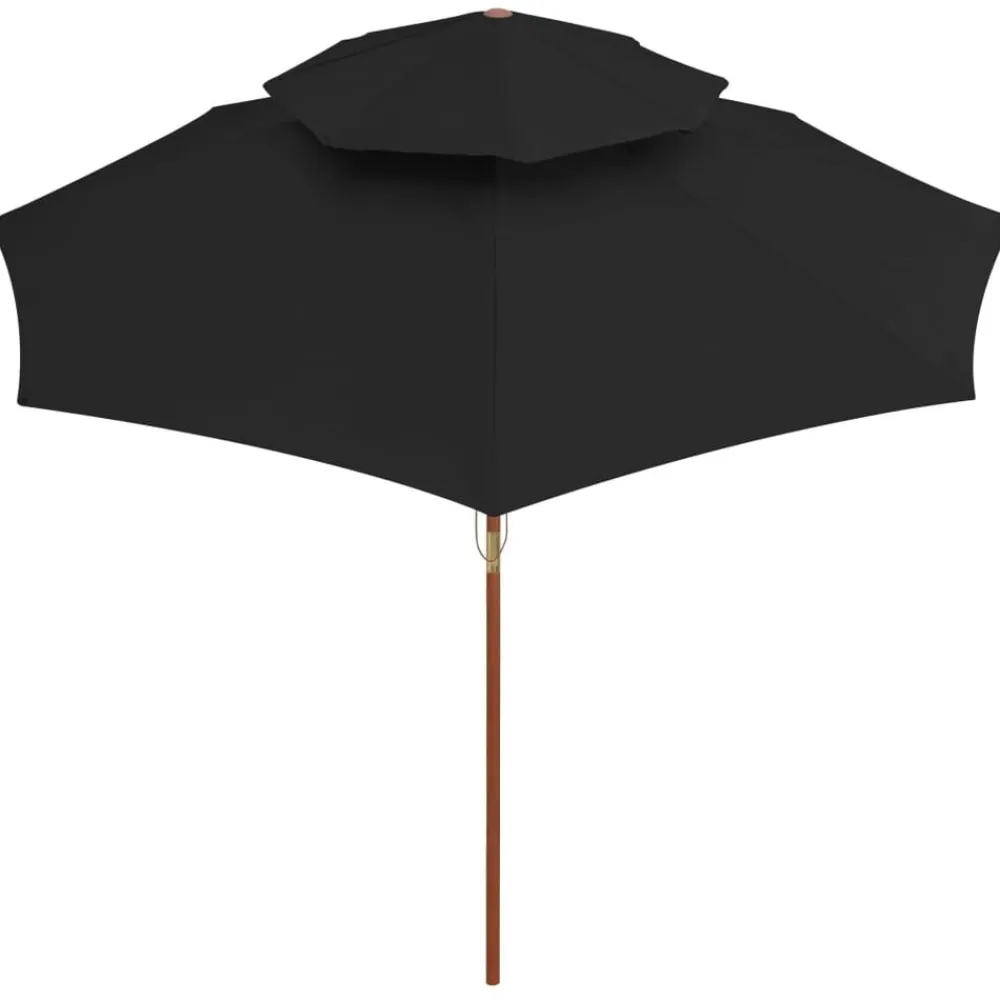 Parasol dubbeldekker met houten paal 270 cm>vidaXL New
