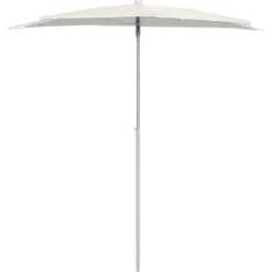 Tuin & Gazon*vidaXL Parasol half met paal 180x90 cm kleurig Zand