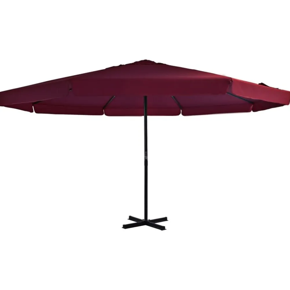 Tuin & Gazon*vidaXL Parasol met aluminium paal 500 cm Bordeauxrood