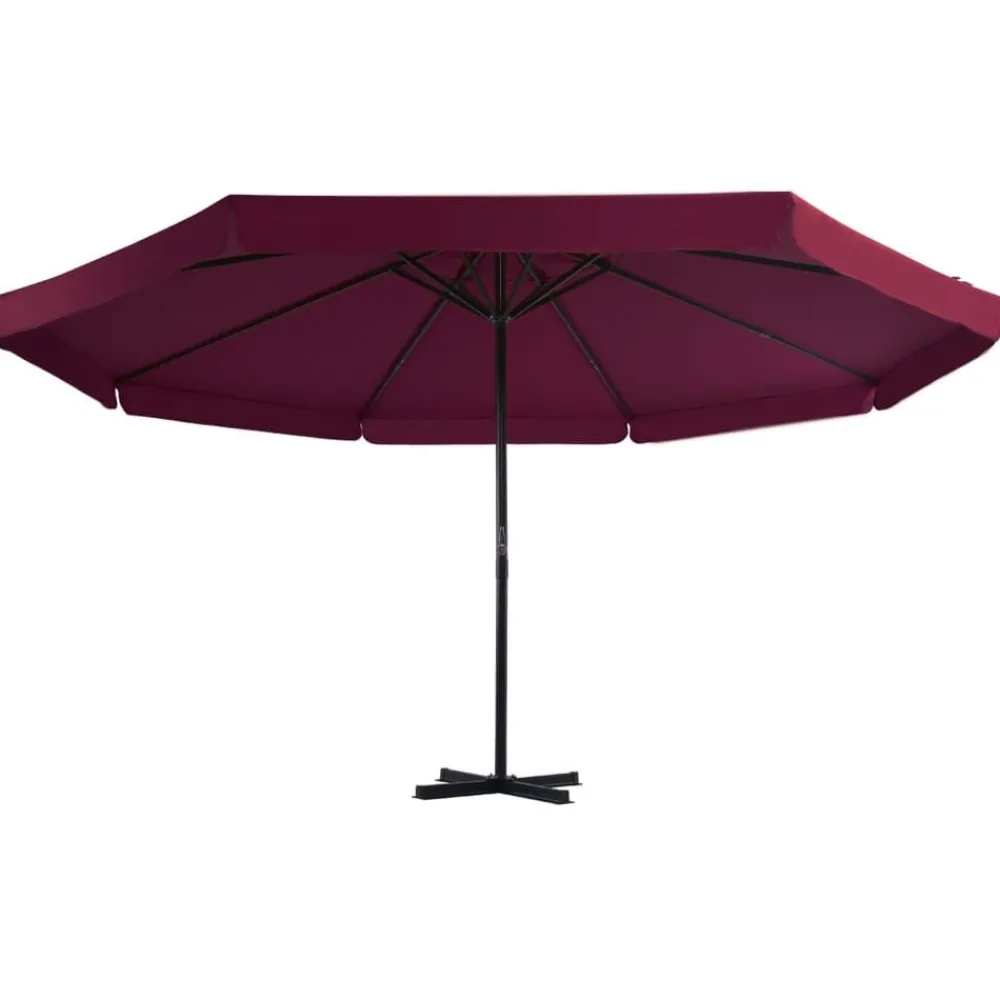 Tuin & Gazon*vidaXL Parasol met aluminium paal 500 cm Bordeauxrood