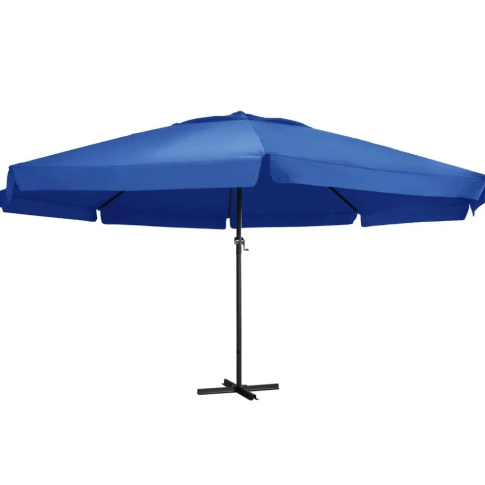 Tuin & Gazon*vidaXL Parasol met aluminium paal 500 cm azuurblauw