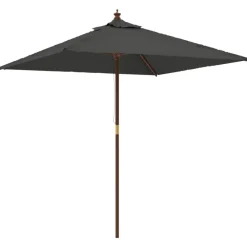 Tuin & Gazon*vidaXL Parasol met houten paal 198x198x231 cm kleurig Antraciet