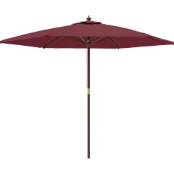 Parasol met houten paal 299x240 cm bordeaux>vidaXL Sale