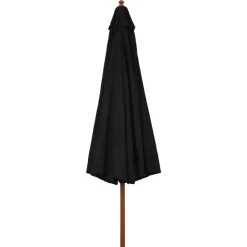 Tuin & Gazon*vidaXL Parasol met houten paal 330 cm Zwart