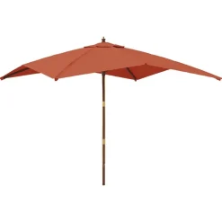 Tuin & Gazon*vidaXL Parasol met houten paal 300x300x273 cm kleurig Terracotta