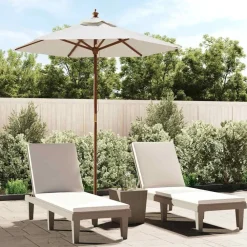 Tuin & Gazon*vidaXL Parasol met houten paal 196x231 cm kleurig Zand