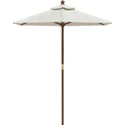 Tuin & Gazon*vidaXL Parasol met houten paal 196x231 cm kleurig Zand