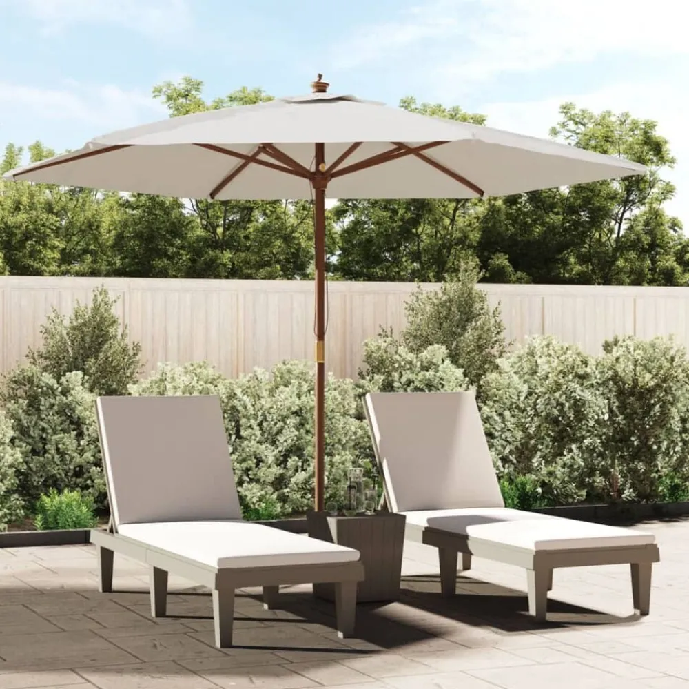 Parasol met houten paal 299x240 cm kleurig>vidaXL New