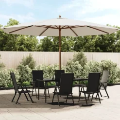 Parasol met houten paal 400x273 cm kleurig>vidaXL Hot