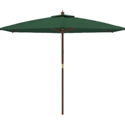 Tuin & Gazon*vidaXL Parasol met houten paal 299x240 cm Groen