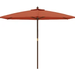 Tuin & Gazon*vidaXL Parasol met houten paal 299x240 cm kleurig Terracotta