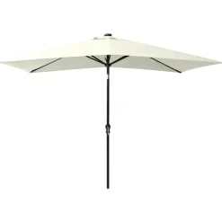 Tuin & Gazon*vidaXL Parasol met LED's en stalen paal 2x3 m kleurig Zand