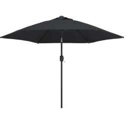 Tuin & Gazon*vidaXL Parasol met LED-verlichting en stalen paal 300 cm Zwart