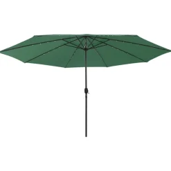 Tuin & Gazon*vidaXL Parasol met LED-verlichting 400 cm Groen
