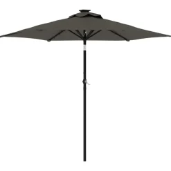 Tuin & Gazon*vidaXL Parasol met stalen paal 225x225x212 cm kleurig Antraciet