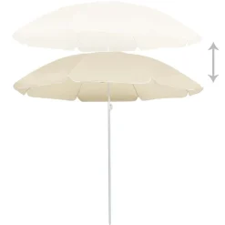 Tuin & Gazon*vidaXL Parasol met stalen paal 180 cm kleurig Zand