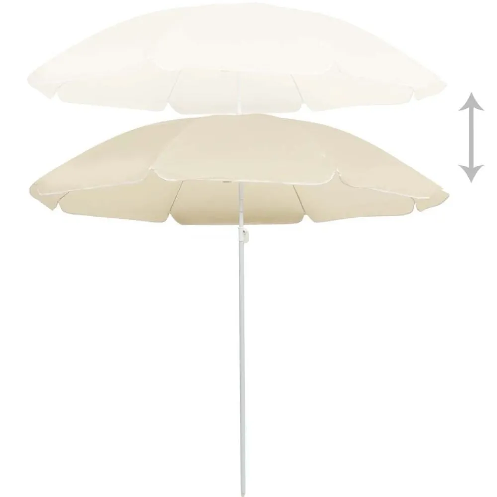 Tuin & Gazon*vidaXL Parasol met stalen paal 180 cm kleurig Zand
