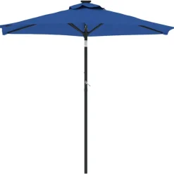 Tuin & Gazon*vidaXL Parasol met stalen paal 225x225x212 cm azuurblauw