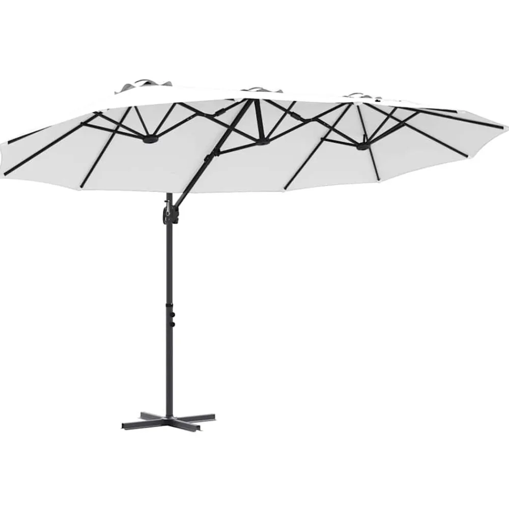 Tuin & Gazon*vidaXL Parasol 372 x 198 x 243 cm Polyester en Aluminium Zand