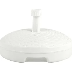 Tuin & Gazon*vidaXL Parasolvoet gevuld met zand/water 20 L kunststof rattan Wit