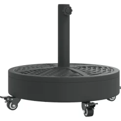 Tuin & Gazon*vidaXL Parasolvoet met wielen voor stok van Ø38 / 48 mm 27 kg rond
