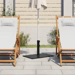 Tuin & Gazon*vidaXL Parasolvoet voor stokken van Ø32/38/48 mm 15 kg rechthoekig Donkergrijs