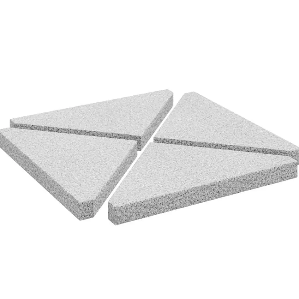 Tuin & Gazon*vidaXL Parasolvoetplaten 4 st driehoekig 14 kg graniet Grijs