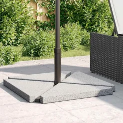 Tuin & Gazon*vidaXL Parasolvoetplaten 4 st driehoekig 14 kg graniet Grijs