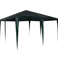 Tuin & Gazon*vidaXL Partytent 400 x 400 x 266 cm Polyethyleen en Staal Groen