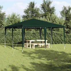 Tuin & Gazon*vidaXL Partytent 400 x 400 x 266 cm Polyethyleen en Staal Groen