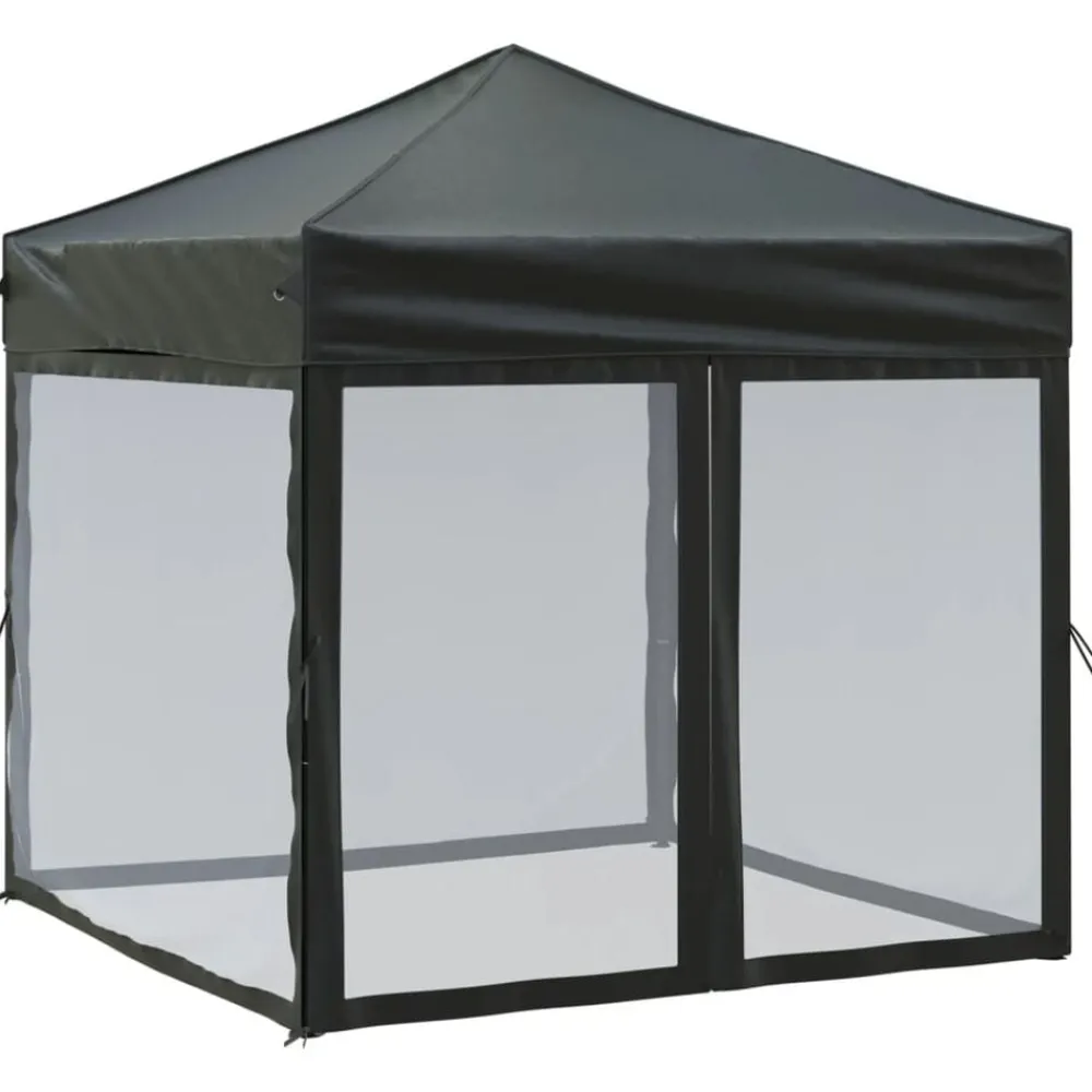 Tuin & Gazon*vidaXL Partytent inklapbaar met zijwanden 2x2 m Zwart