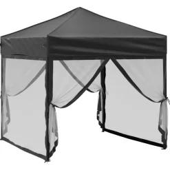 Tuin & Gazon*vidaXL Partytent inklapbaar met zijwanden 2x2 m Zwart