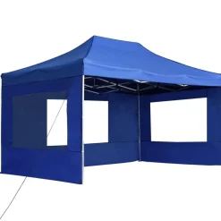 Tuin & Gazon*vidaXL Partytent inklapbaar met wanden 4,5x3 m aluminium Blauw