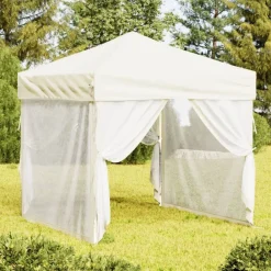 Tuin & Gazon*vidaXL Partytent inklapbaar met zijwanden 2x2 m crèmekleurig Cr&egrave;me